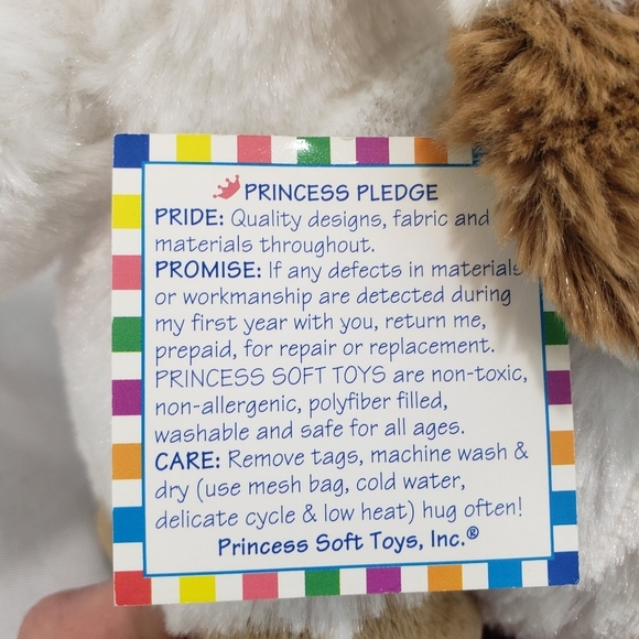 Princess Soft Toys Spotz Dog Plush Stuffed Toy White Brown Spots 10 Inch 2009 - Picture 8 of 11